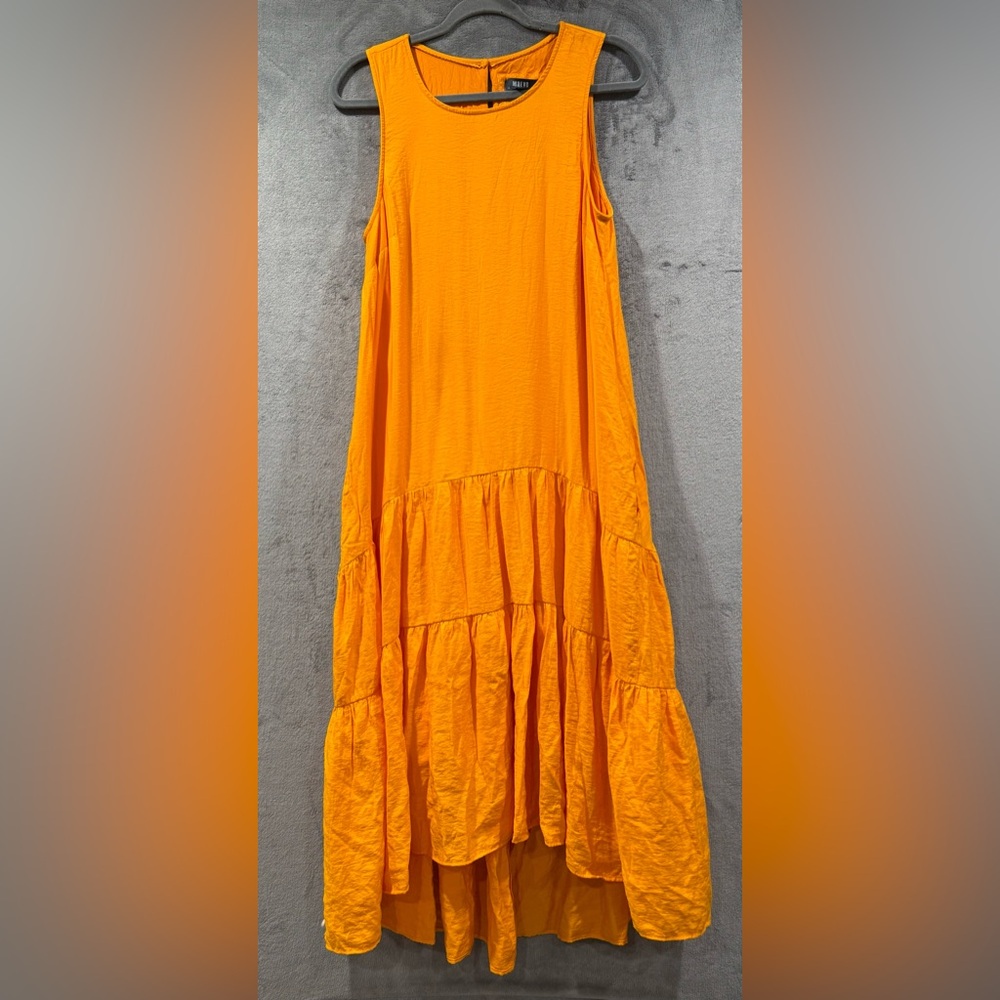 Maeve Bright Orange Sleeveless Tiered Maxi Dress